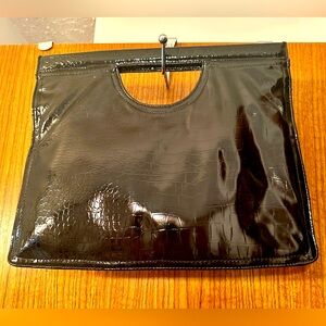 New Elegant Black Crocodile-Embossed Women's Bag
